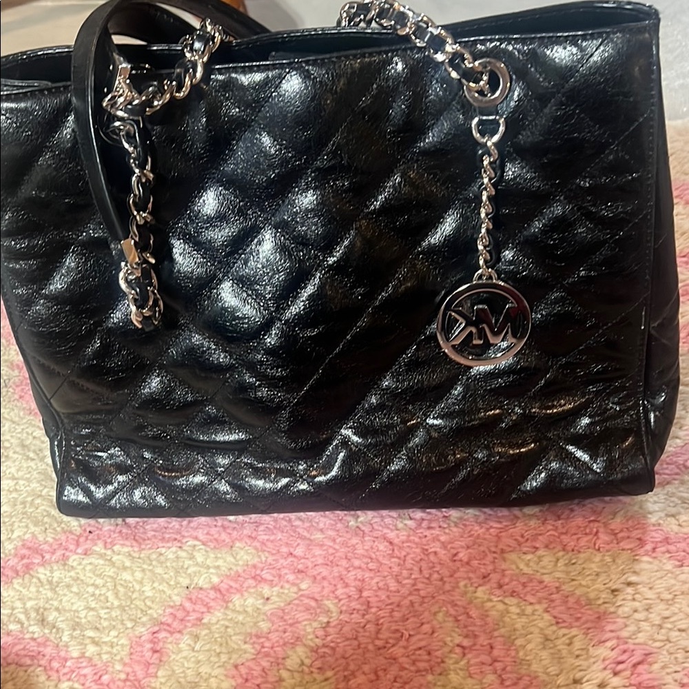 Michael Kors Black Quilted Tote Bag